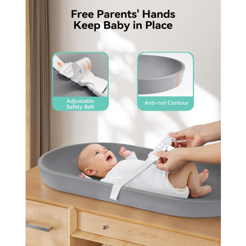 COMOMY Baby Changing Mat Waterproof, Anti Roll Nappy Changing Pad 1