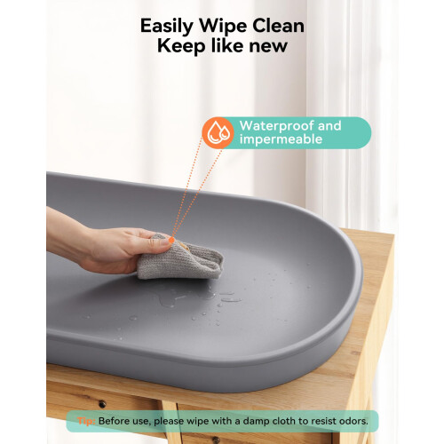 COMOMY Baby Changing Mat Waterproof, Anti Roll Nappy Changing Pad 2