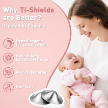 100% Pure Titanium Nipple Shields for Breastfeeding, Nipple Cups for Nursing Newborn, Antibacterial Reusable Nipple Covers, Naturally Protects and He