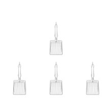 4Stk Katzenstreuschaufel Robuste Metall Poop Scooper Silber