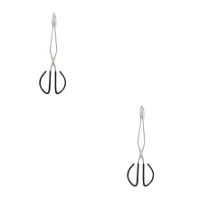 2Pièces Pinces Longues En Acier Inoxydable Noir Pour Barbecue