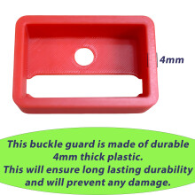 Decoralin Seat Belt Buckle Guard – Safety Cover with Keychain Release Key – Prevents Unbuckling by Kids & Dementia Patients – Durable Plastic Se