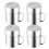 4Pièces Ensemble Bouteilles À Épices Rotatives Acier Inoxydable Argent 1