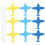 45Pièces Cake Picks Avion Eva Coloré Décor Gâteau Cupcake 1