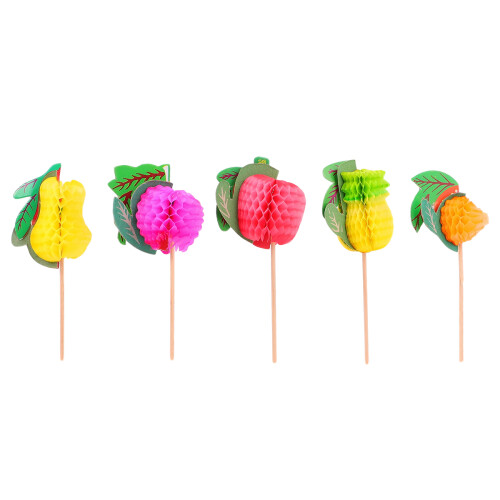 40Pièces Décorations Hawaii En Bambou Colorées Cake Topper Pour
