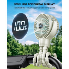 KIDEE Portable Pram Fan Small Rechargeable Clip On Fan with Digital Di