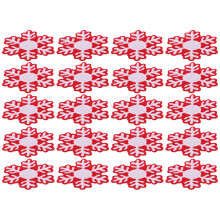 20Pièces Appliques Flocon Hiver À En Tissu Brodé