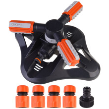 6Pièces Arroseur Rotatif 3 Bras Jardin Pelouse Plastique