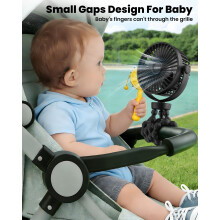 Portable Pram Fan 5200 mAh Rechargeable Personal Fan with 360 Rotate