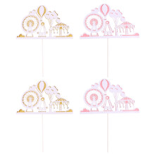 4Pièces Accessoires Gâteau Grande Roue Colorés Décoration