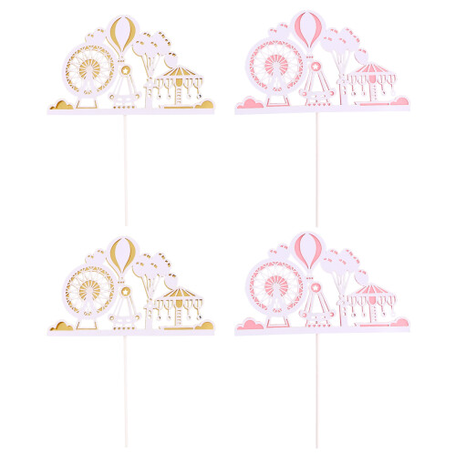 4Pièces Accessoires Gâteau Grande Roue Colorés Décoration