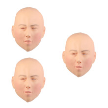 3Pièces Masques Latex Halloween Beige Effrayants Pour Cosplay Fête