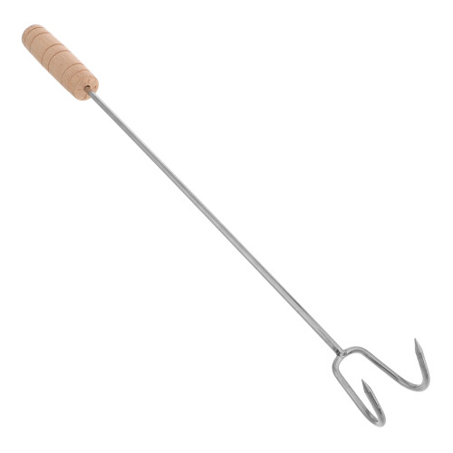 Crochet Long Double En Acier Bois Pour Barbecue Cuisine