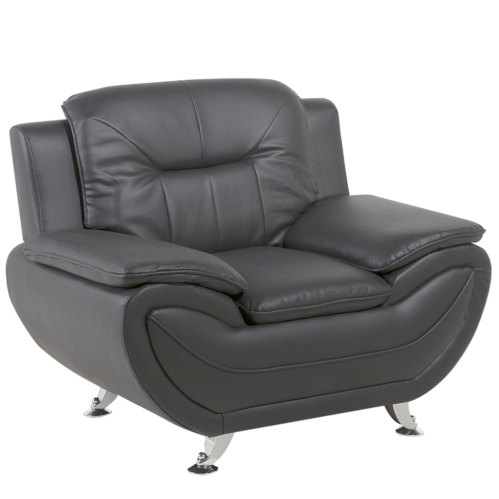Beliani Armchair Leira Ii Faux Leather Grey