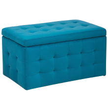 Storage Ottoman MICHIGAN Velvet Sea Blue