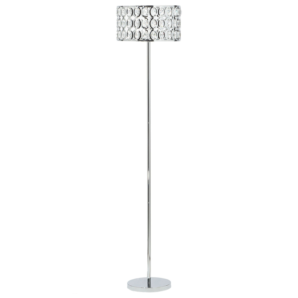 Beliani Floor Lamp Tenna Crystal Silver