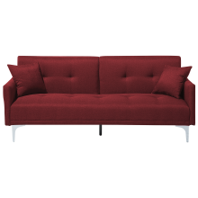 Sofa Bed 3 Seater LUCAN Fabric Dark Red
