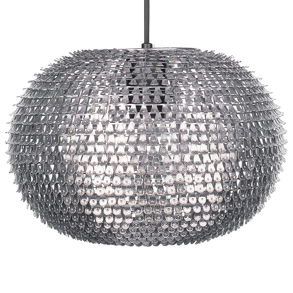 Beliani Pendant Lamp Reine Metal Silver