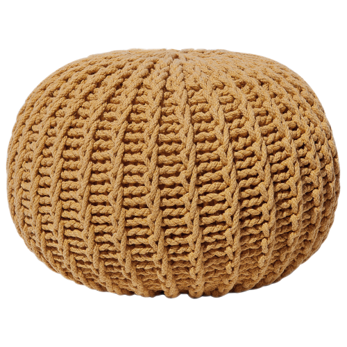 Beliani Pouffe CONRAD Cotton Mustard