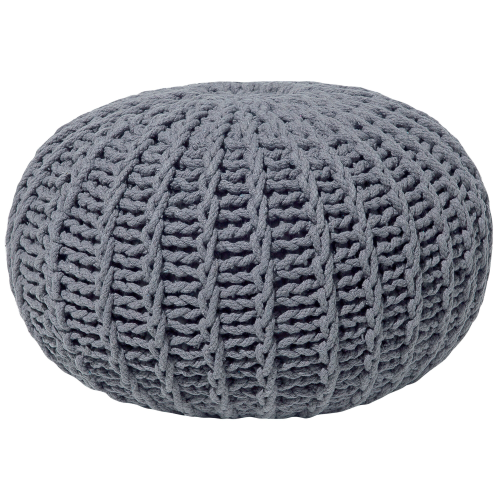 Beliani Pouffe CONRAD Cotton Dark Grey