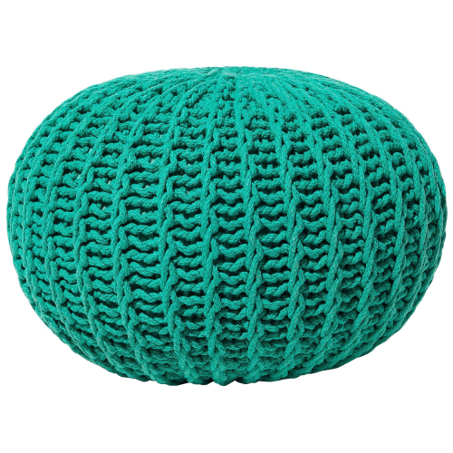 Beliani Pouffe CONRAD Cotton Emerald Green
