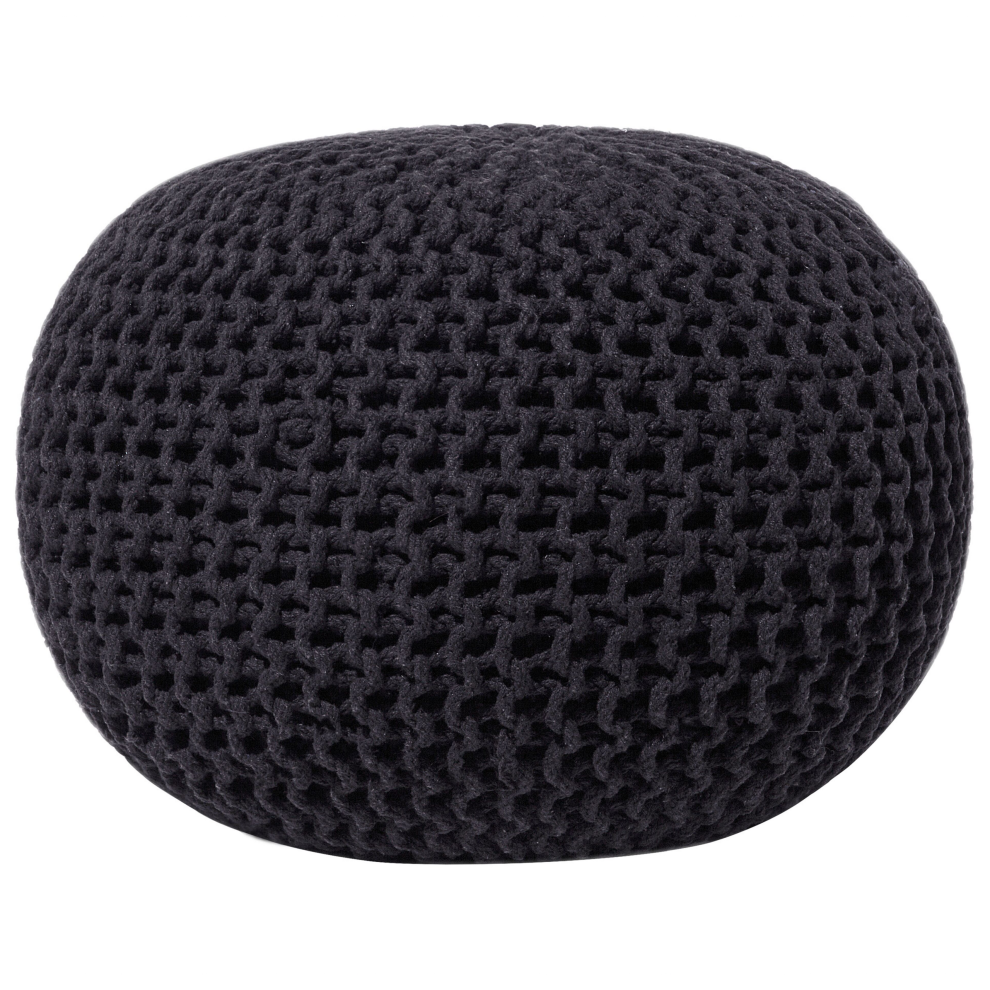 Beliani Pouffe Conrad Cotton Black