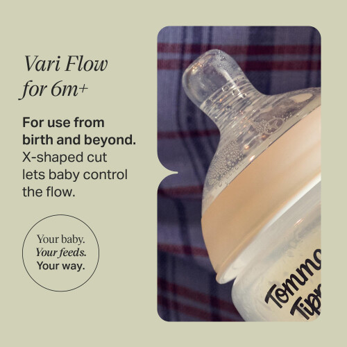 Tommee Tippee Tommee Tippee Natural Start Baby Bottle Teats Vari Flow for 0m Pack of 1