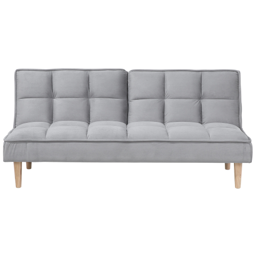 Beliani Sofa Bed 3 Seater SILJAN Fabric Light Grey Grey