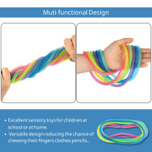 Sensory Chew Necklace for Boys and Girls 6 Pack Stretch Chewing Neckla