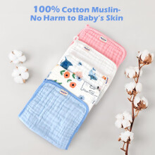Maliton Muslin Cloths for Baby,6pk 50x25CM Burp Cloths for Baby Girls,100% Cotton Absorbent& Soft& Breathable 6 Layers Baby Muslins Pack,Muslin Squar
