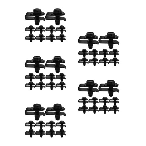 5Sets Schwarze Metall U-Muttern Clips Auto Motorhauben Befestigung Set 1
