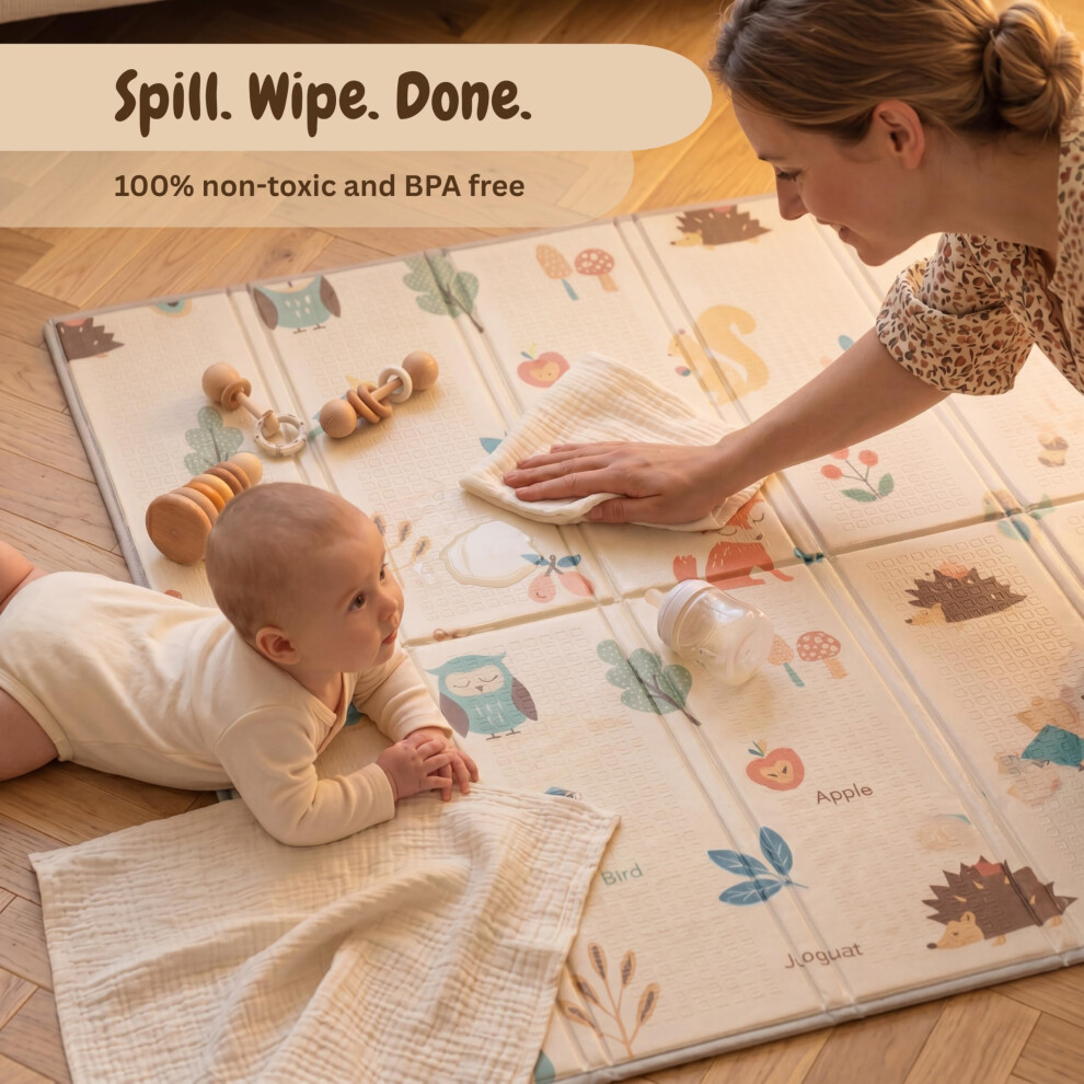 Early Wanders Foldable Baby Play Mat 120X120cm – Thick Waterproof Foam