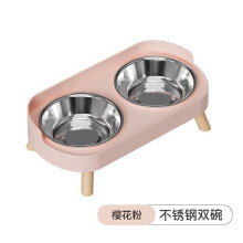Comedero elevado para mascotas (acero inoxidable rosa) Dopamine Colorful: dos cuencos de acero inoxidable