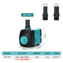 (25W, enchufe estadounidense 110V) Bomba de agua sumergible para acuario de 3-60W, filtro para fuente,
