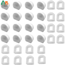 (16 filtros, 16 esponjas) Filtro de carbón de repuesto para fuente de agua para gatos, compatible con