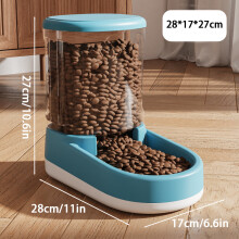 (azul) Comedero automático para mascotas, bebedero para perros, dispositivo de almacenamiento de comida