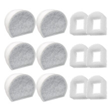 (6 filtri 6 spugne) Filtro di ricambio al carbone per fontanella per gatti compatibile con PetSafe Drinkwell