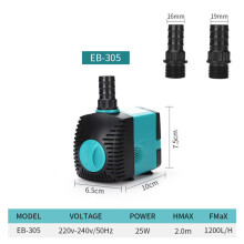 (25W, ENCHUFE UE) Bomba sumergible ultra silenciosa para fuentes de agua, estanques de peces, acuarios