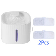 (Blanco sin luz - 2 unidades) Dispensador de agua USB automático para mascotas de 3 litros, bebedero
