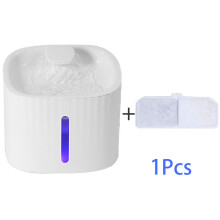 (Blanco con luz) Dispensador de agua USB automático de 3 litros para mascotas, bebedero inteligente