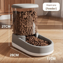 (Gris-8829) Comedero y bebedero automático para perros y gatos, sin electricidad, con agua corriente.
