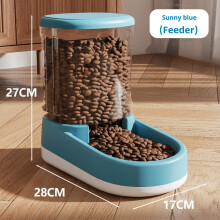 (Azul-8825) Comedero y bebedero automático para perros y gatos, sin electricidad, con agua corriente.