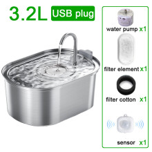 (1 juego - 1 filtro - sensor) Dispensador de agua automático para gatos de 3,2 L, fuente de agua para