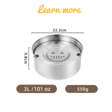 (3L) Cuenco flotante de acero inoxidable de gran capacidad para perros, dispensador de agua antisalpicaduras