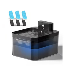 (Conjunto A) Fuente de agua inalámbrica automática para mascotas de 2,2 L con sensor infrarrojo, bebedero