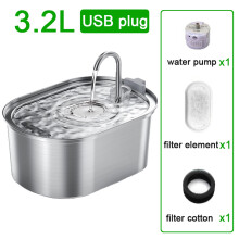 (1 set-1 filtro) Distributore automatico d'acqua per gatti da 3,2 litri, fontanella per animali domestici