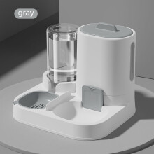 (GRIGIO) Confezione da 1 ciotola per cibo e acqua per gatti di grande capacità, distributore automatico