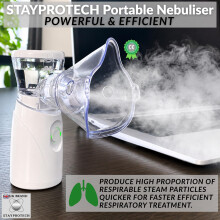STAYPROTECH Nebuliser Machine for Adults & Kids, Rechargeable USB-C nebuliser steam Inhaler, Portable Handheld Nebulizer, Sinus Steamer Respiratory R