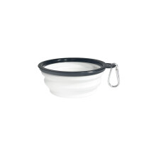 (Wit, 1000 ml) Gemakkelijk mee te nemen, draagbare voerbak voor katten en honden, opvouwbaar, TPE, ideaal