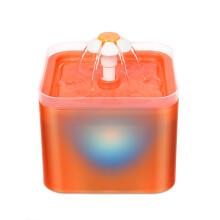 (oranje) 2L Automatische drinkfontein voor katten en honden met LED-verlichting, USB-waterdispenser